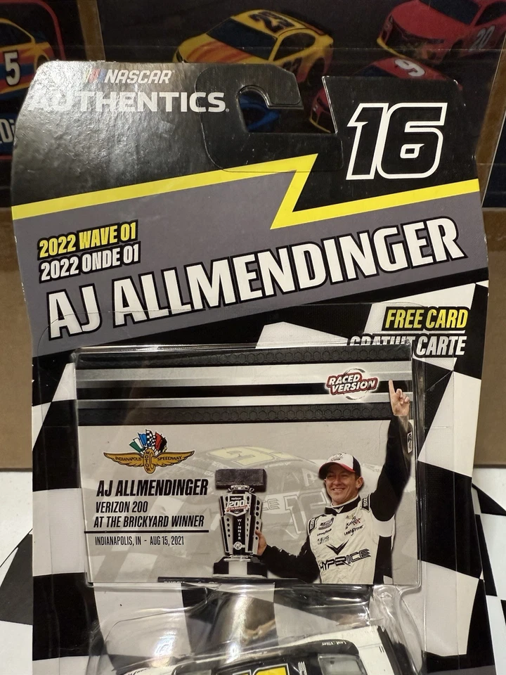 AJ ALLMENDINGER #16 HYPERICE BRICKYARD WIN NASCAR Authentics 1:64 Diecast WAVE 1 - Image 3 of 4