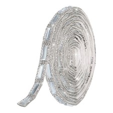 3 Yards 10mm Self Adhesive Crystal Rhinestone Ribbon Diamond Stickers White
