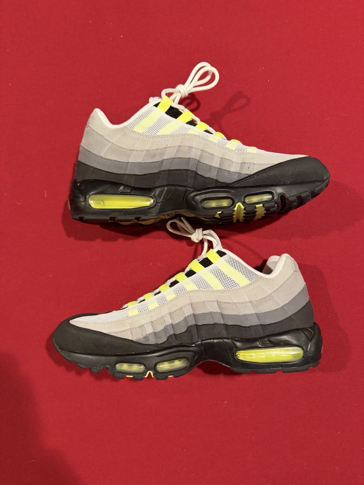2010 Nike Air Max 95 Neon OG Size 12 Volt Grey 609048-072 Rare AM95 image 2