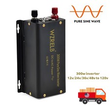 WZRELB 300W Pure Sine Wave Inverter DC36V to AC 110V120VPower Converter600W Peak