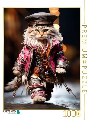 CALVENDO Puzzle Cyber Punk Kater | 1000 Teile Lege-Größe 64x48cm Foto-Puzzle für