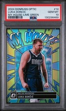 Luka Doncic 2024 Donruss Optic My House Lime Green 100/199 PSA 10 #14