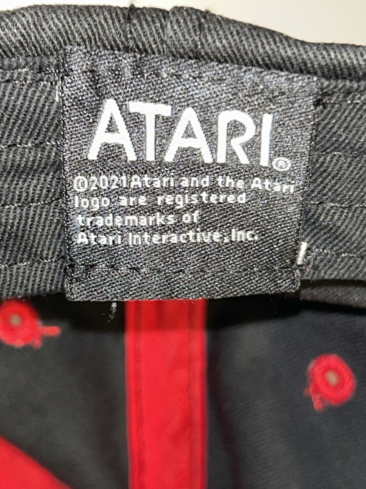 ATARI HAT CAP ADJUSTABLE SNAPBACK BLACK RED - image 7