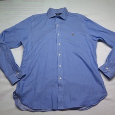 Polo Ralph Lauren Slim Fit Blue Stripped Button Up Long Sleeve Shirt Size 16.5