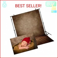 Allenjoy 5x7ft Soft Fabric Brown Wall with Wooden Floor Photography Backdrop New