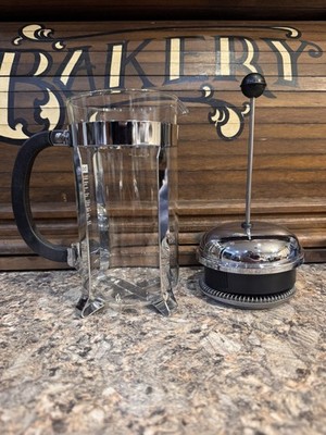 Bodum  8 cup French Press Coffee Maker  34 oz Chrome, Glass, & Black 