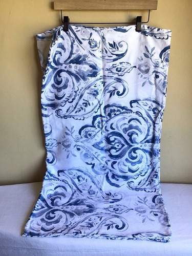 Pair Indigo Collection Blue White Abstract Paisley Cotton King Pillowcases - Picture 7 of 9