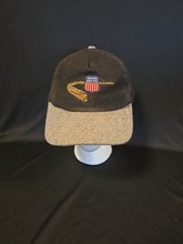Vintage Union Pacific Railroad Hat Cap Black / Gray Embroidered Made in USA Wool