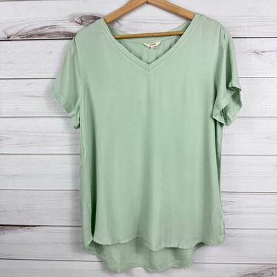 CiSono Women's V Neck Blouse Seafoam Green Women's XL