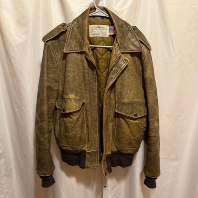VTG Schott NYC 674 MS Leather Flight Jacket 42 Distressed USA