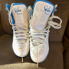 Jackson Ultima SoftSkate Youth Figure Skates Size 3 White/Blue Lace-Up
