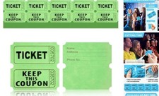 200PCS Double Roll Raffle Tickets-50/50 Raffle Tickets with Green 200pcs