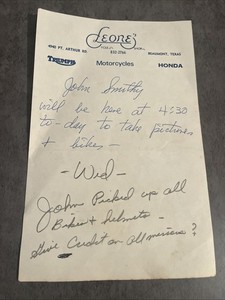 1970’s Leon’s Cycle Shop Paper Ephemera Motorcycle Document Triumph Norton Honda