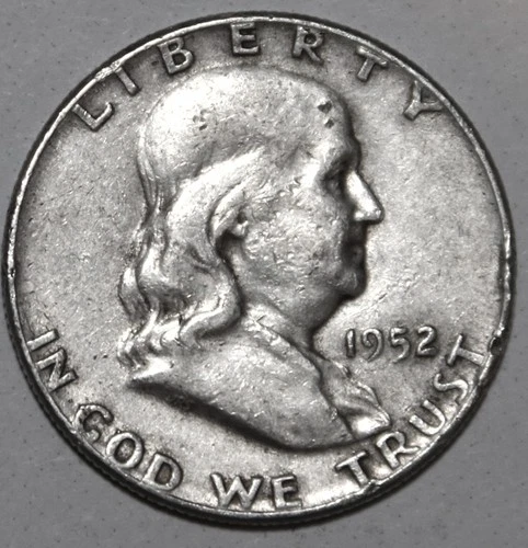 1952-P Franklin Silver Half Dollar - Circulated - Very Fine - #0922EB