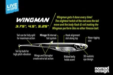 Nomad Design Live Ops Wingman 3.75" Soft Plastic Fishing Lure - Choose Colour BR