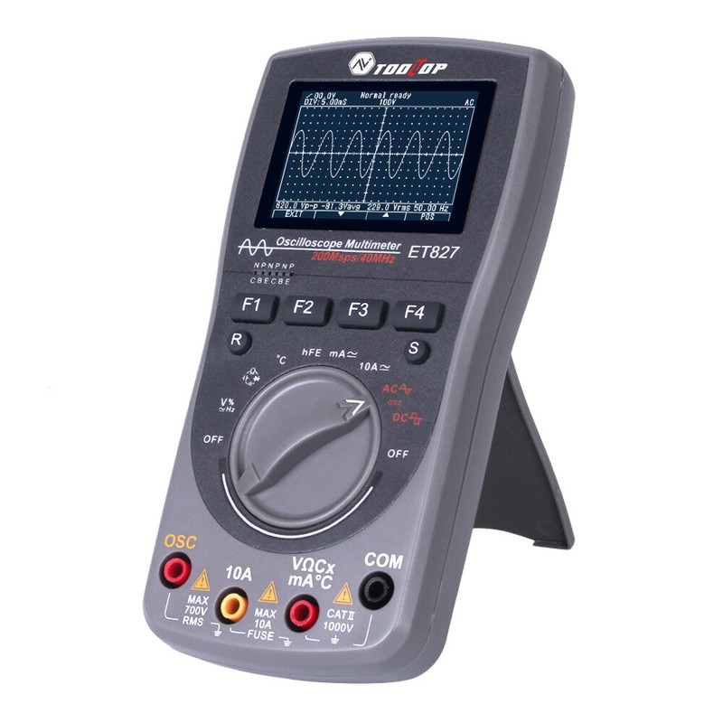 2 In 1 Handheld Digital Oscilloscope Multimeter 40MHz HD Display Screen
