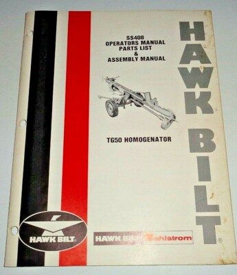 #ad #ad Hawk Bilt TG50 Homogenator Pump Operators Parts Manual Catalog Book Original $3.75