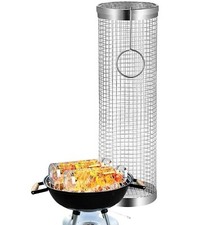 Cilindrico Cesto Griglia Tondo Acciaio Inox Verdure Grillnetzrohr per