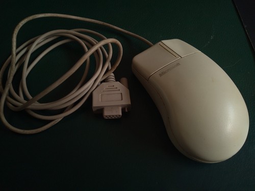 Vintage Microsoft Serial Mouse 2.0A 50674A Scroll Ball w/ Serial Port ...