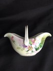 Vintage Nippon Hand Painted Porcelain Small Trinket Basket With Handle — photo 2