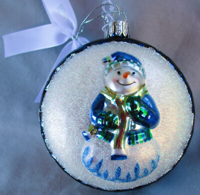 Waterford FTD Snowman Glass Christmas Ornament