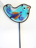 Home Garden Pool Patio Flower Pot Bird Plant Pick Blue Iron / Glass 18 Home Garden Pool Patio Flower Pot Bird Plant Pick Blue Iron / Glass 18