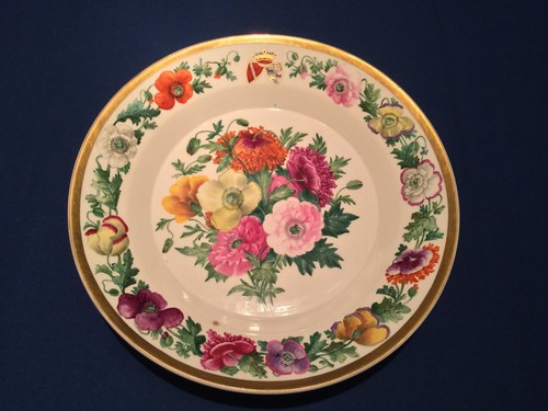 Porzellanteller Allianzwappen GRAFEN VON KAGENECK & WOLFF VON GUDENBERG 19. Jhdt - 第 1/5 張圖片
