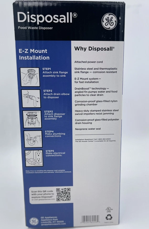 GE 1/2 Horsepower Continuous Feed Garbage Disposer Corded Disposall GFC525N 🇺🇸 - Image 4 of 4