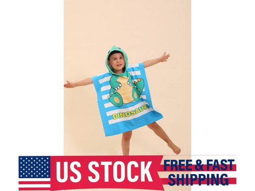 Dinosaur Hooded Towels for Kids 2-10 Kids Beach Towels for Boys/Girls