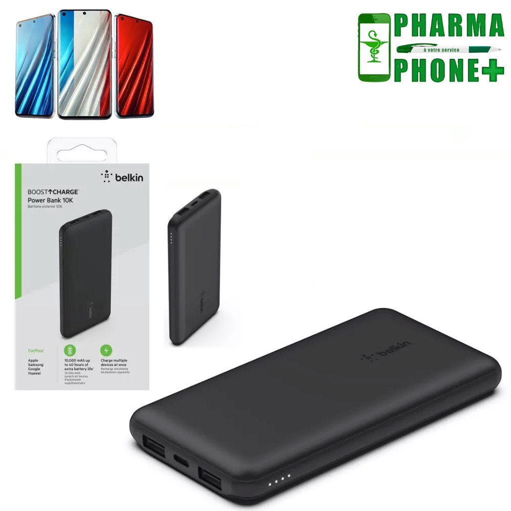 Belkin Powerbank 10000mAh batterie fine au design élégant gris anthracite