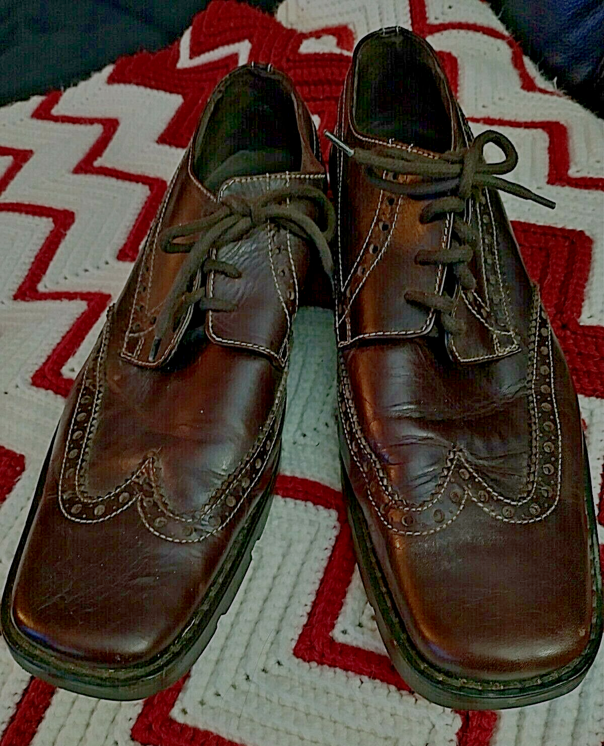 SAOLA REACTION Kenneth Cole scarpe Oxford a coda di rondine in pelle marrone taglia 11