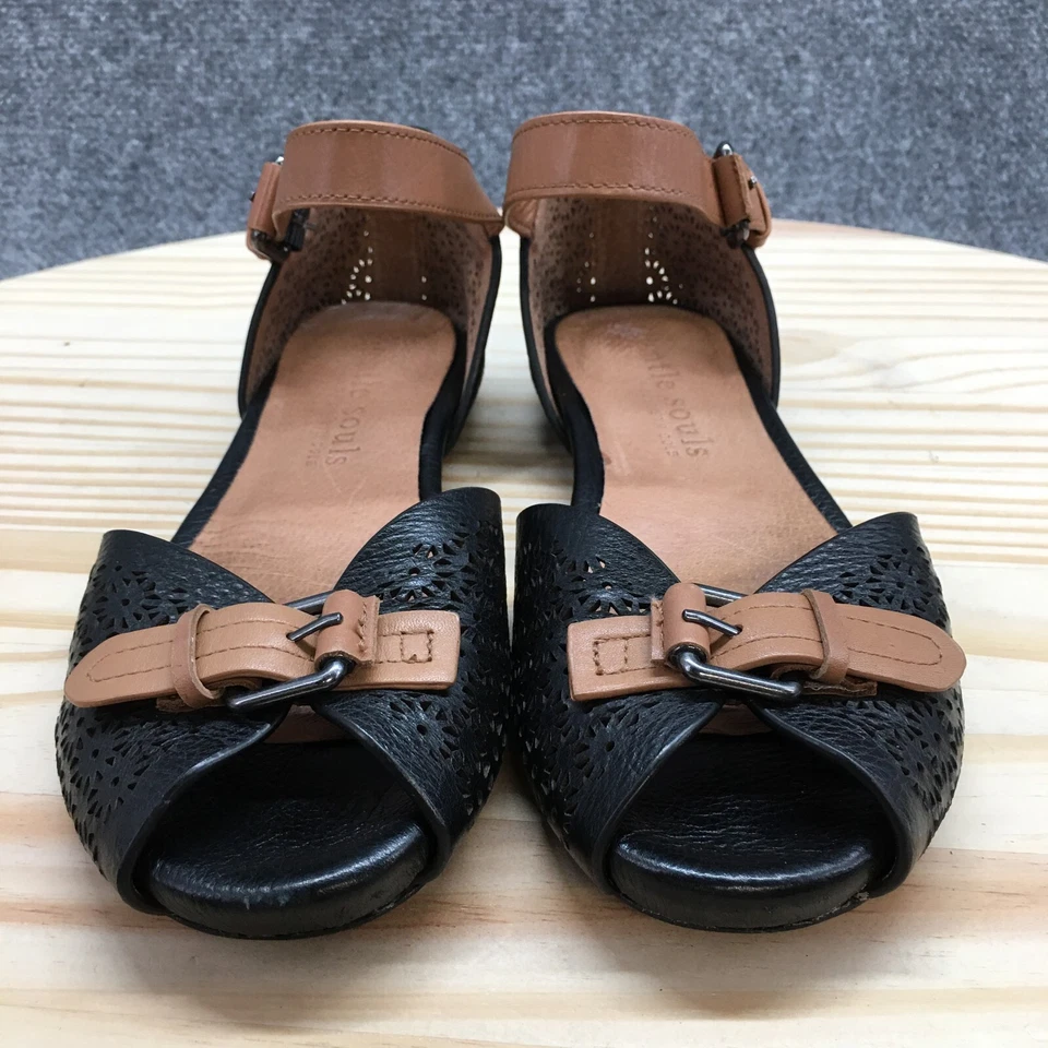 Gentle Souls Kenneth Cole 凉鞋女式 6.5 米 Bessie 踝带黑色皮革 — 第 4/4 张图片