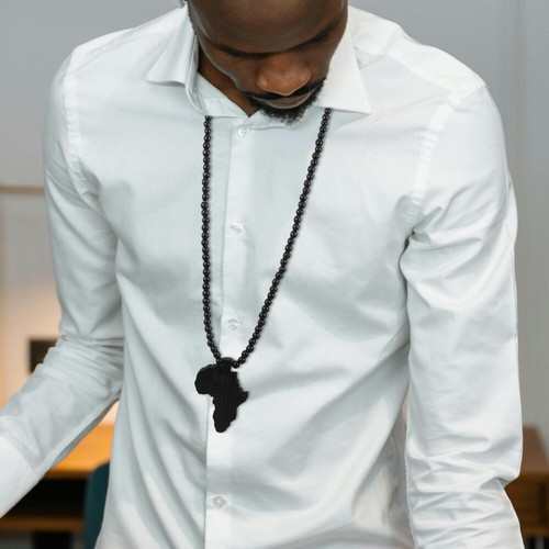 Collana unisex in legno stile tribale africano perline gioielli regalo - Foto 11 di 12