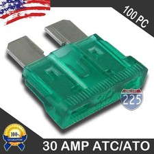100 Pack 30 AMP ATC/ATO STANDARD Regular FUSE BLADE 30A CAR TRUCK BOAT MARINE RV