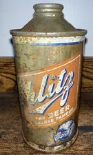 Vintage Schlitz Beer Cone Top 12 OZ Can low profile Milwaukee Wisconsin