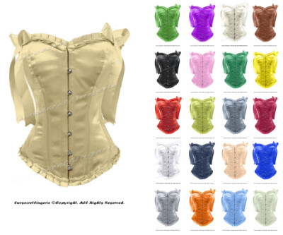 Heavy Duty 26 Double Steel Boned Waist Training Satin Overbust Corset #8016-OT
