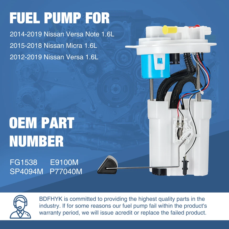 Conjunto de módulo de bomba de combustible E9100M para Nissan Versa / Versa Note 2012-2018 1,6 L l4 Foto 4 de 4