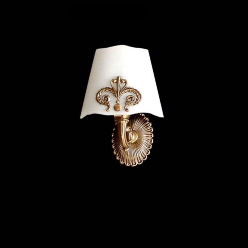 Applique IN Fusion Of Brass Antique And White Glass A 1 Light Coll. Bga 1200-AP