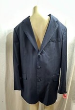 Benard Harve Benard Men's Blazer 100 Wool Lined Black Size 44R 1289