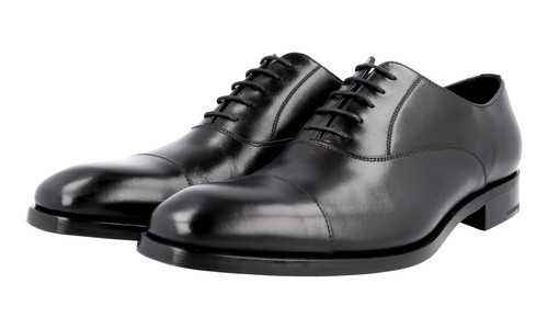AUTHENTIC PRADA CAP TOE OXFORD SHOES 2EB121 BLACK NEW US 8.5 EU 41,5 42 - 第 1/11 張圖片