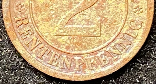 1923 **WEIMAR REPUBLIC** RENTENPFENNIG DEUTSCHES REICH ((GERMAN EMPIRE)) 2 COIN! - Picture 10 of 10