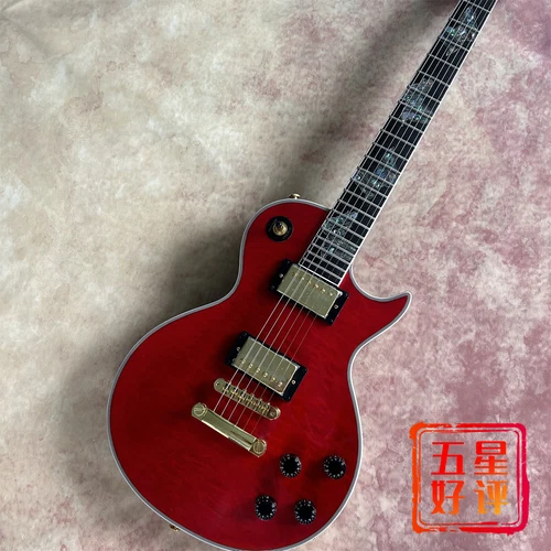 Hot Sale LP Red Big Flower Electric Guitar Mahogany Body Butterfly Inlay