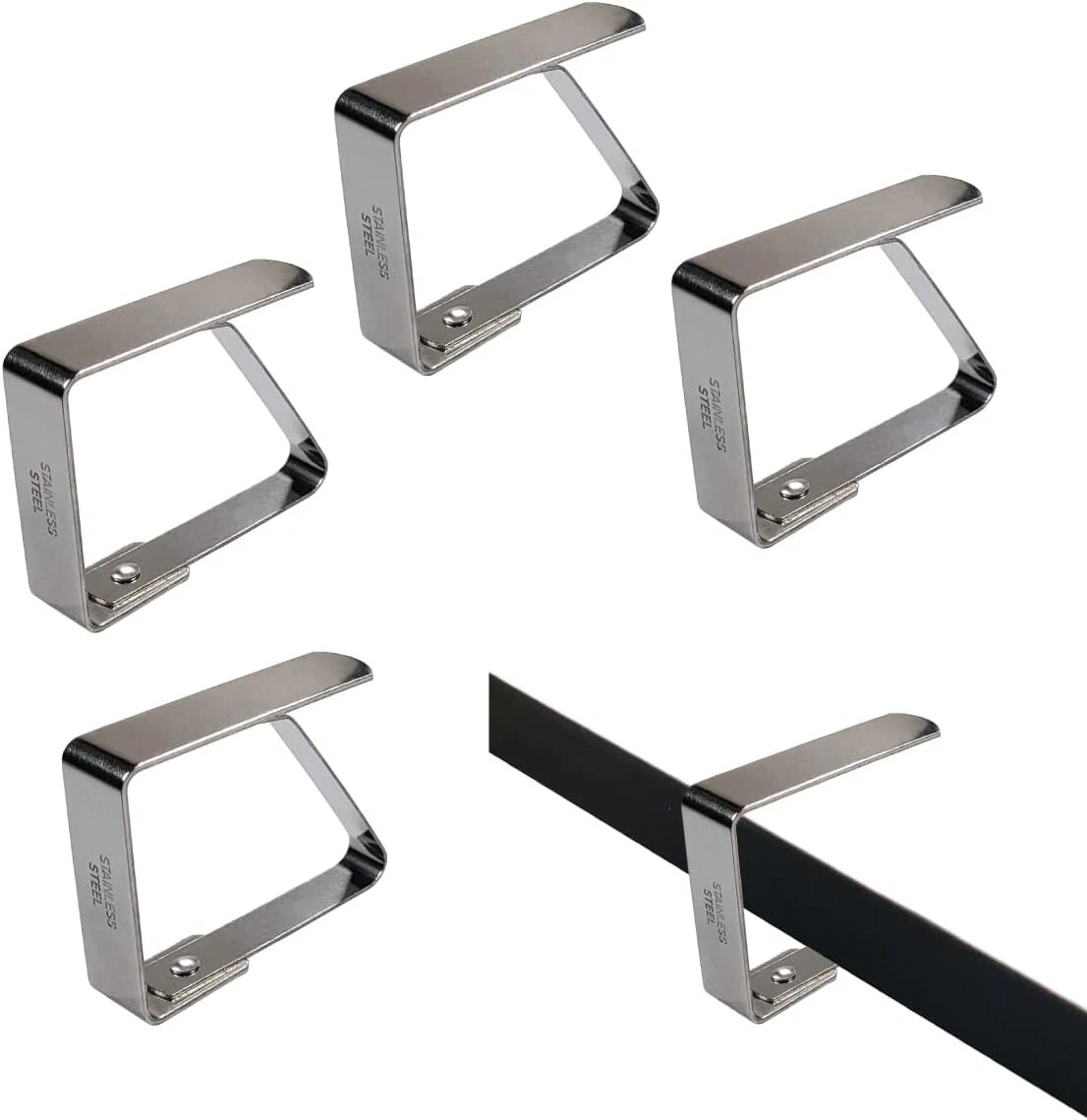 Amokee Fermatoaglia In Acciaio Inox – 10 Pezzi, Clip Per Tovaglia Da Tavolo, Antivento, Per Esterno E Interno, Fissaggio Fino A 3,5 Cm - 3