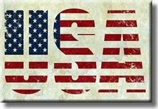 USA Vintage Sign Picture on Stretched Canvas, Wall Art Décor, Ready to Hang!