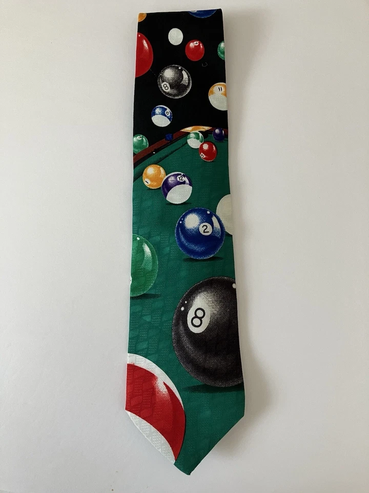 Gravata masculina Addiction poliéster jacquard bilhar oito bolas 56" - Imagem 2 de 4