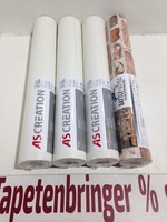 Vliestapete As 1X 38829-1 3X 30688-1 (4Rollen) Rot Creme Klinkeroptik Restposten