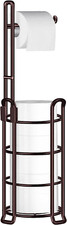 Toilet Paper Holder Toilet Paper Stand and Dispenser for 4 Mega Rolls Metal Wire