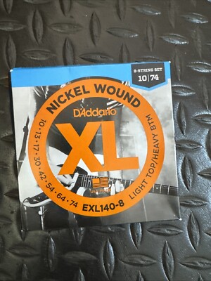 D'Addario EXL140-8 Nickel Wound, 8-String, Light Top/Heavy Bottom, 10-74