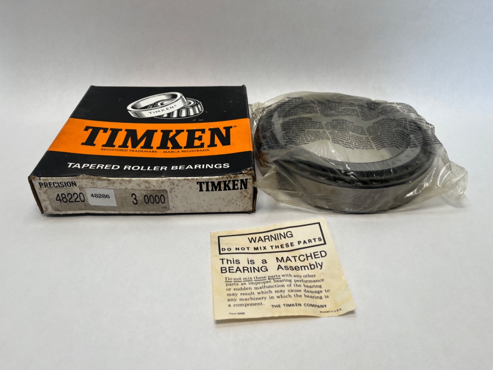 Timken 48286 48220 Bearing Cone Cup 4-7/8 ID 7-3/16 OD Class 3 USA Made