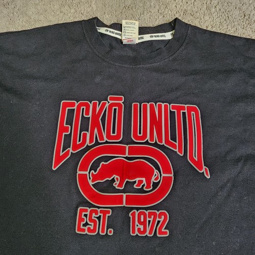 VTG Ecko Unltd T-Shirt 3XL Black Y2K Streetwear Rhino Graphic Tee Men’s - Picture 4 of 11